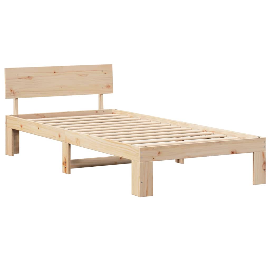 Krevetna konstrukcija Prirodna 75 x 190 cm Čvrsto borovo drvo