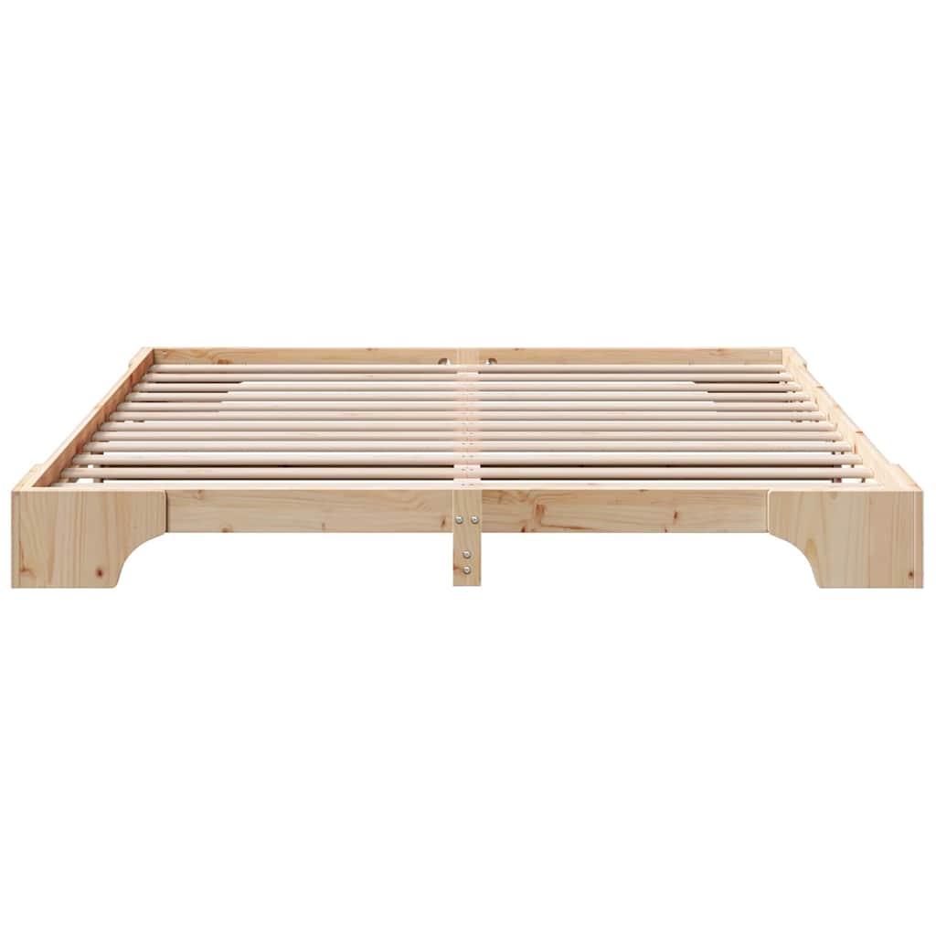 Krevetna konstrukcija Prirodna 200 x 200 cm Čvrsto borovo drvo
