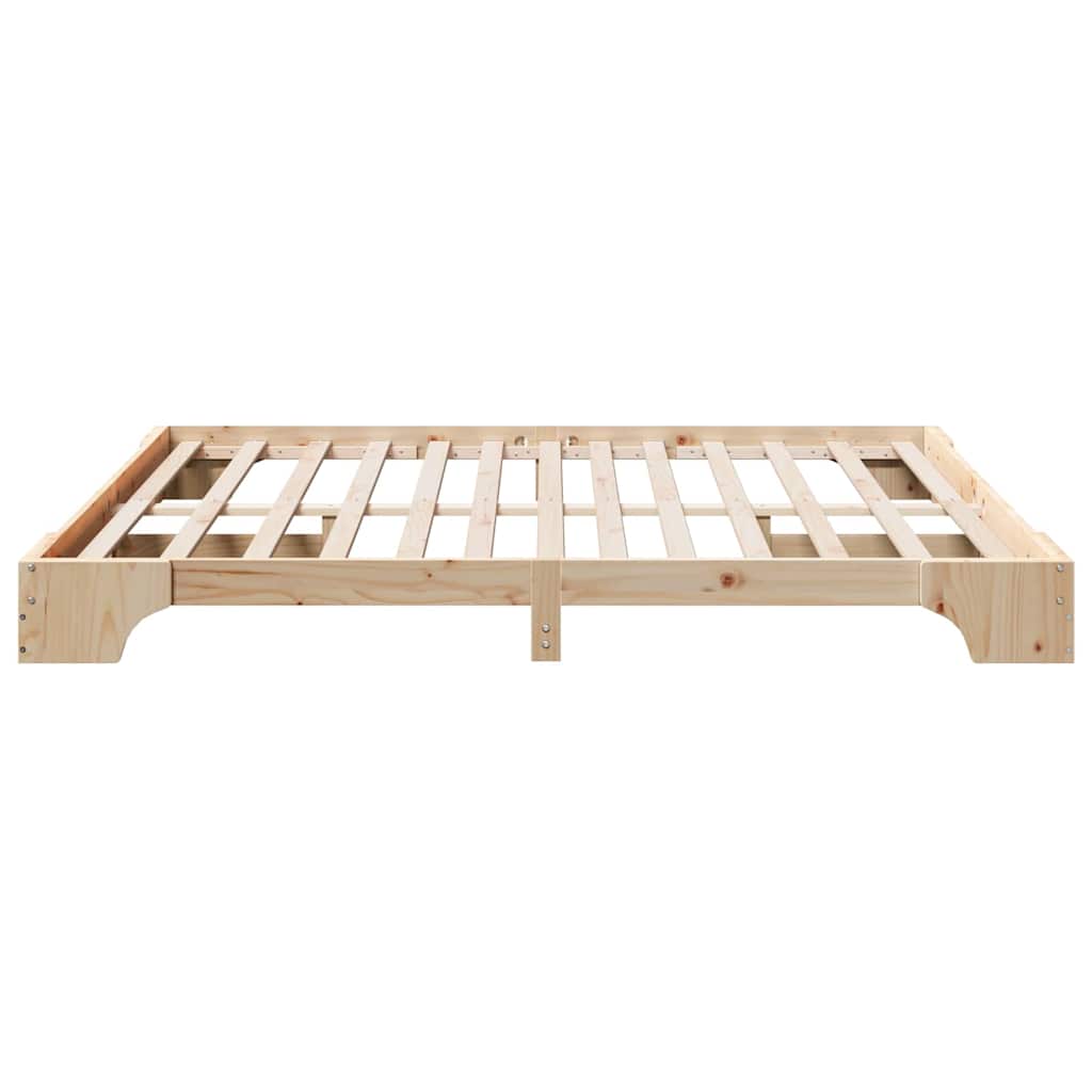 Krevetna konstrukcija Prirodna 200 x 200 cm Čvrsto borovo drvo