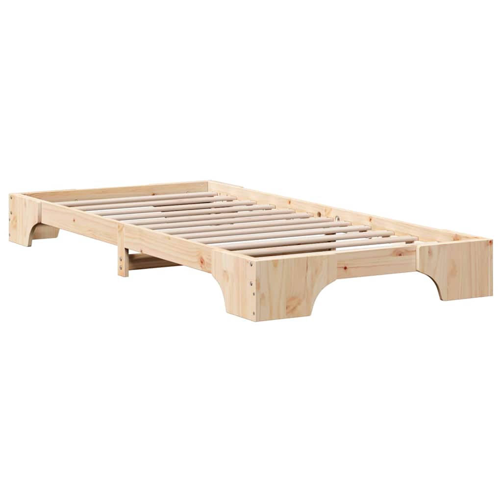 Krevetna konstrukcija Prirodna 100 x 200 cm Čvrsto borovo drvo