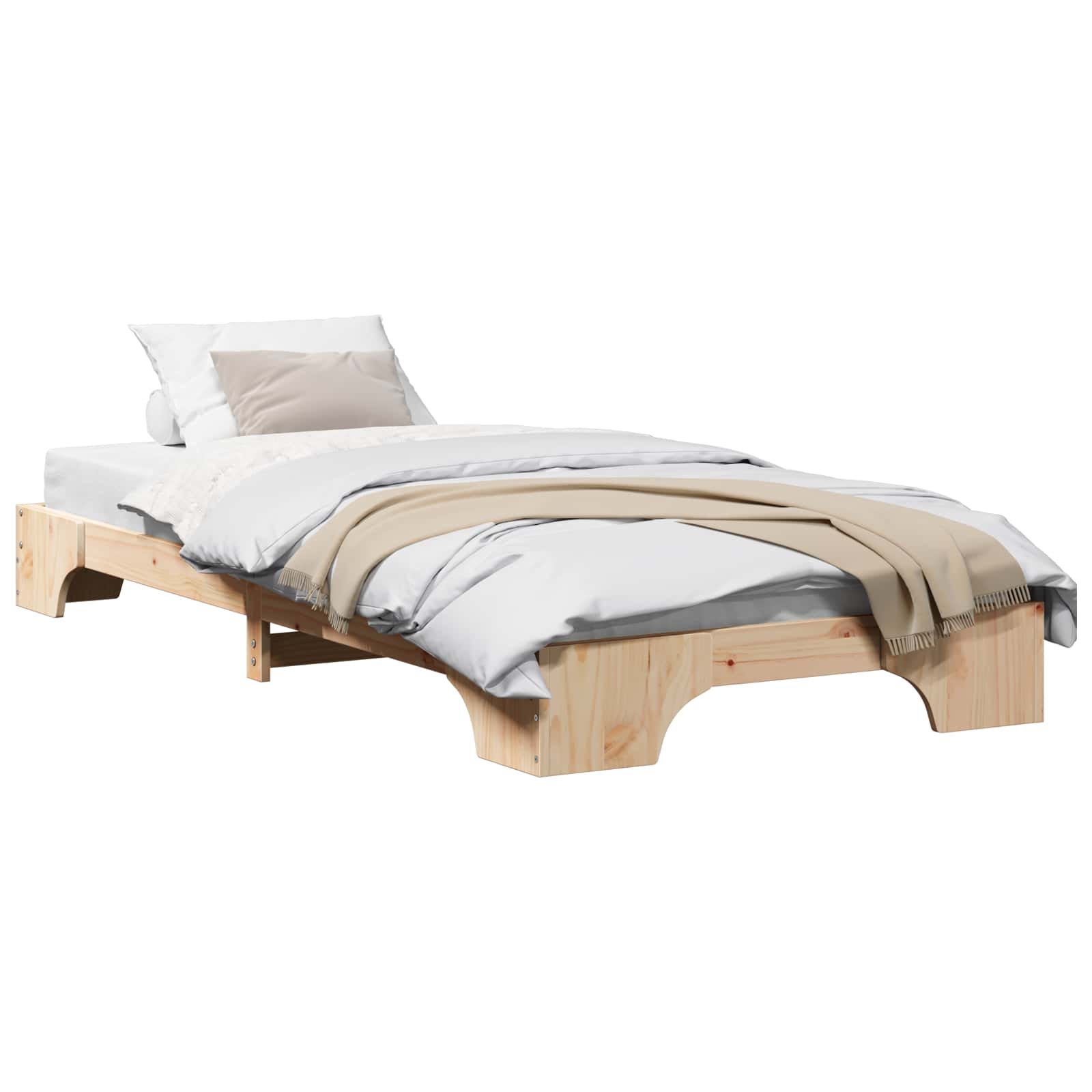 Krevetna konstrukcija Prirodna 80 x 200 cm Čvrsto borovo drvo