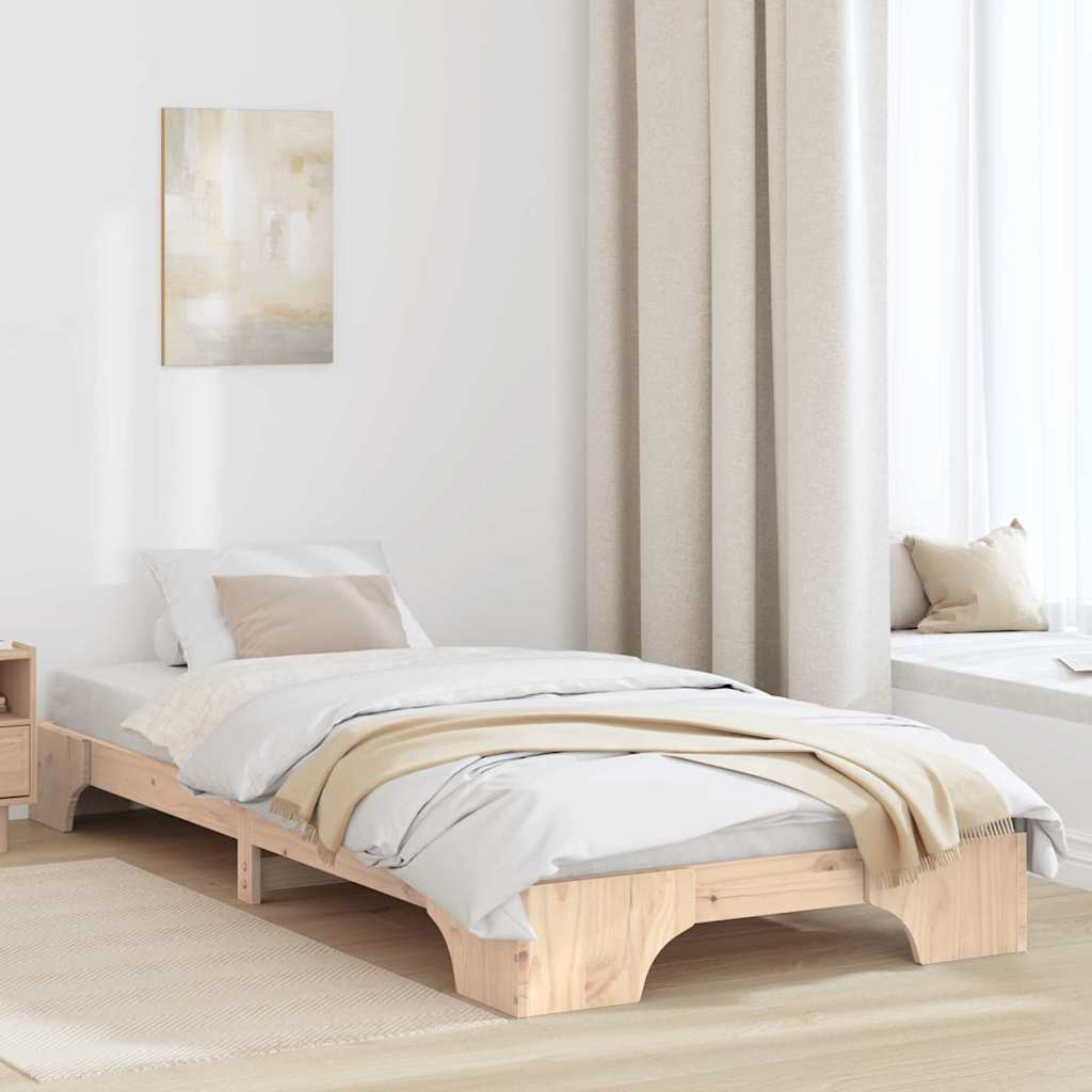 Krevetna konstrukcija Prirodna 75 x 190 cm Čvrsto borovo drvo