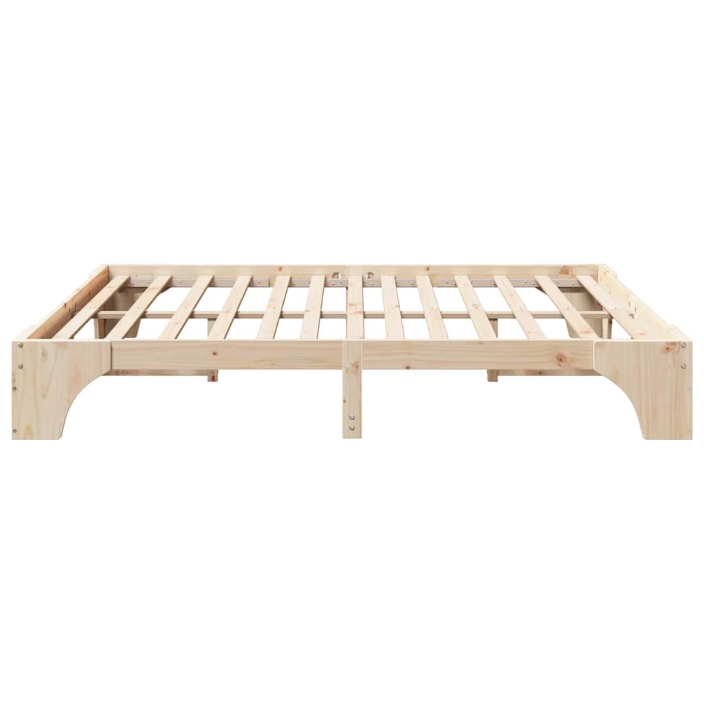 Krevetna konstrukcija Prirodna 200 x 200 cm Čvrsto borovo drvo
