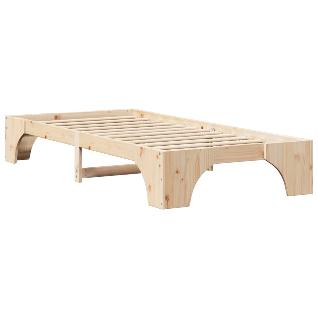 Krevetna konstrukcija Prirodna 75 x 190 cm Čvrsto borovo drvo