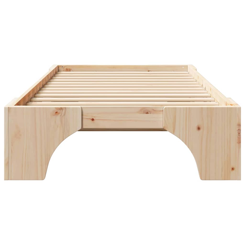 Krevetna konstrukcija Prirodna 75 x 190 cm Čvrsto borovo drvo
