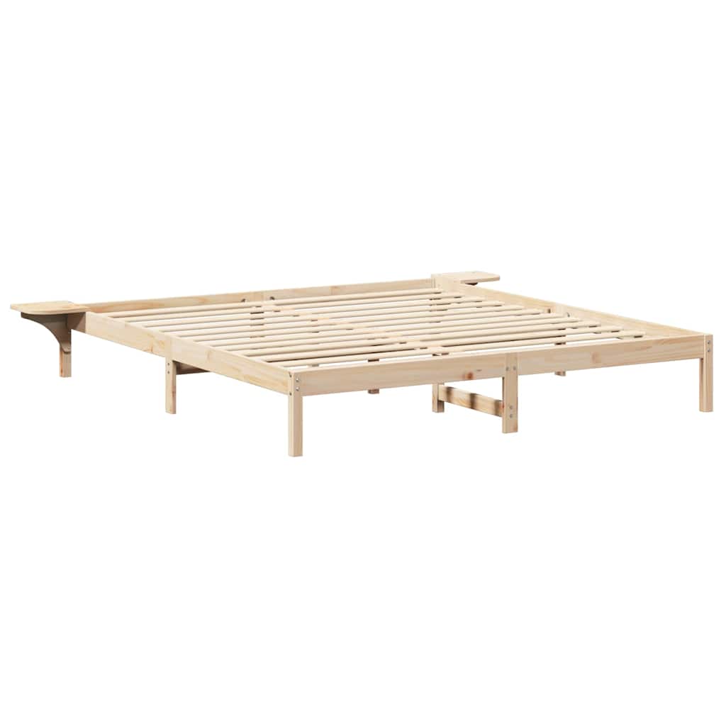 Krevetna konstrukcija Prirodna 200 x 200 cm Čvrsto borovo drvo