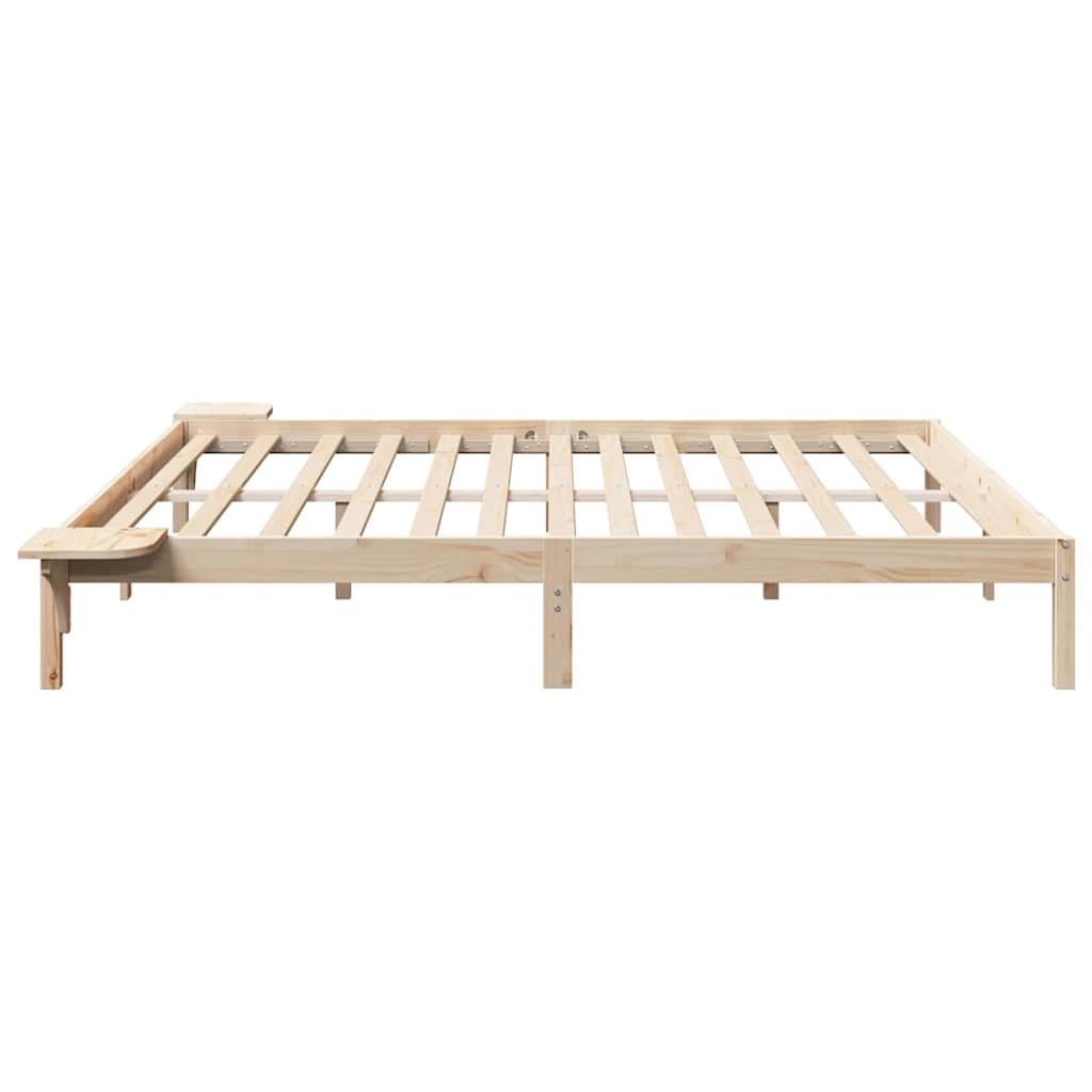 Krevetna konstrukcija Prirodna 200 x 200 cm Čvrsto borovo drvo