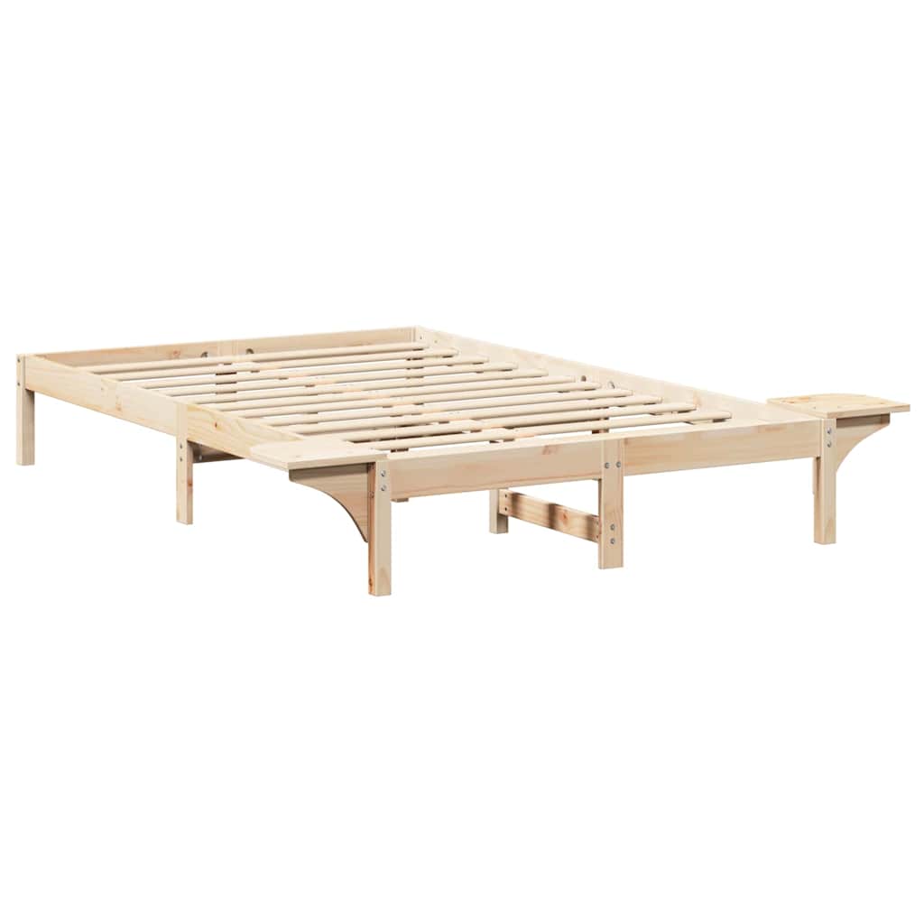 Krevetna konstrukcija Prirodna 135 x 190 cm Čvrsto borovo drvo