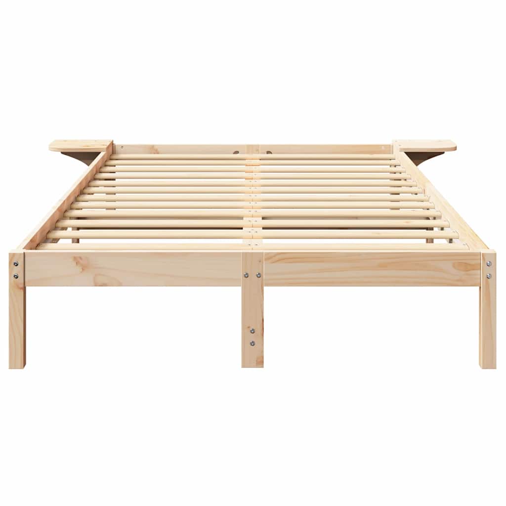 Krevetna konstrukcija Prirodna 135 x 190 cm Čvrsto borovo drvo