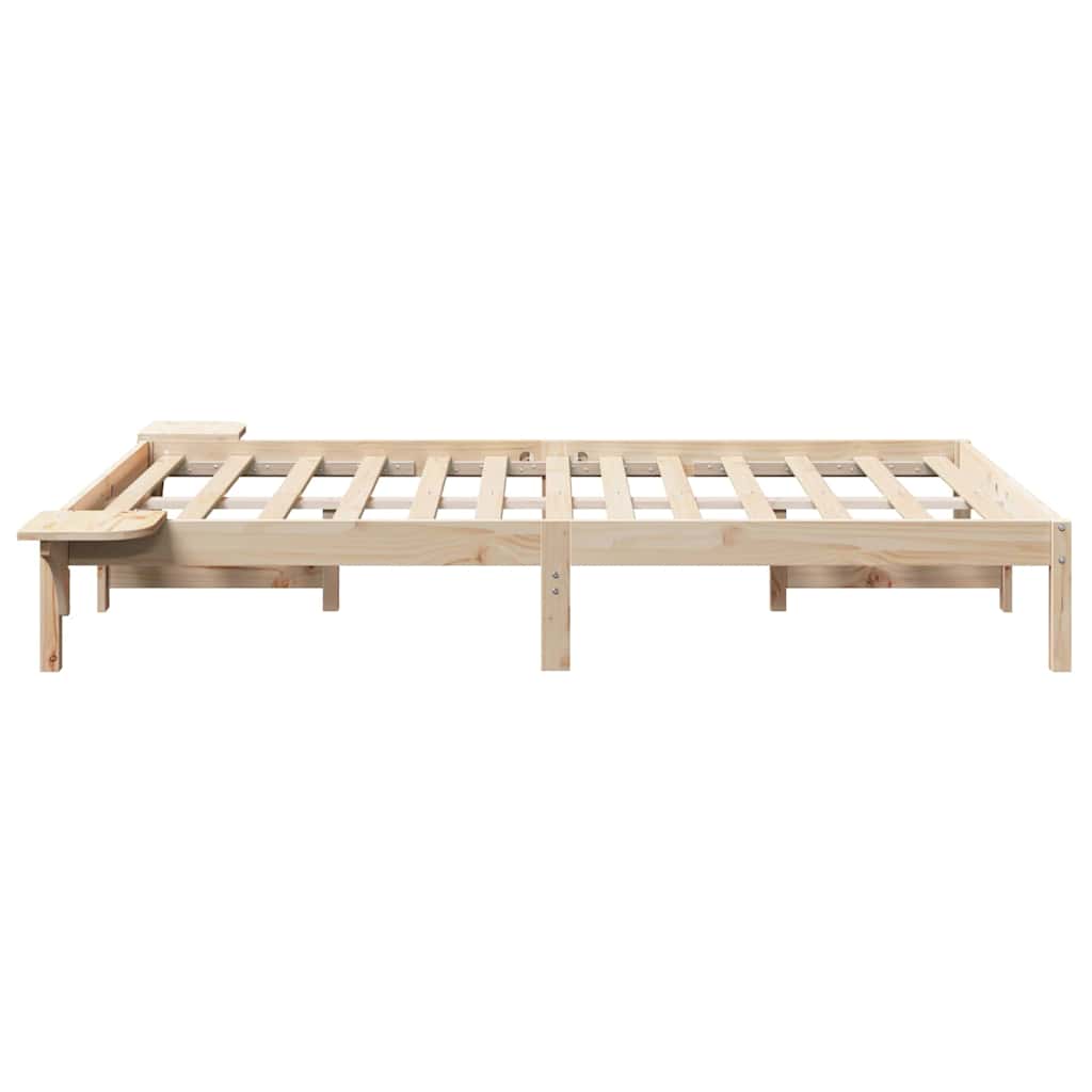 Krevetna konstrukcija Prirodna 120 x 190 cm Čvrsto borovo drvo