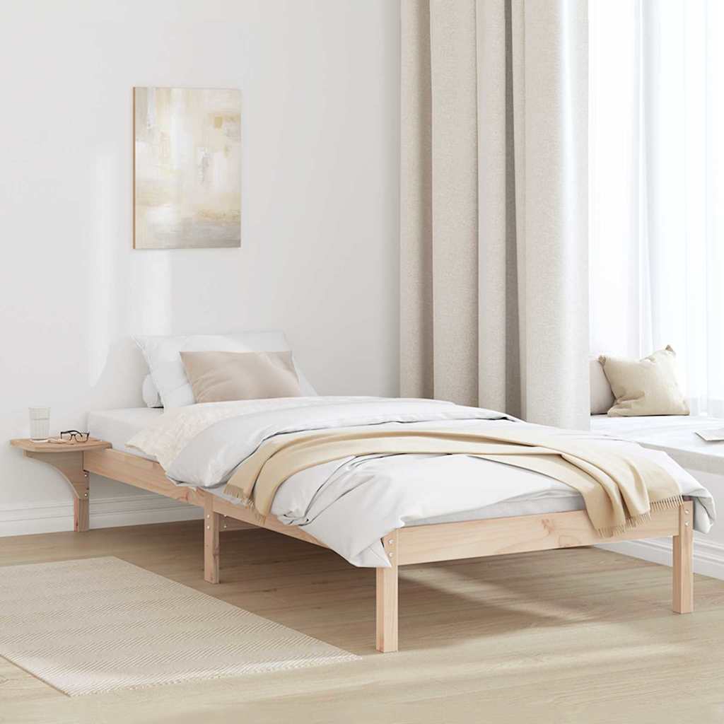 Krevetna konstrukcija Prirodna 90 x 200 cm Čvrsto borovo drvo