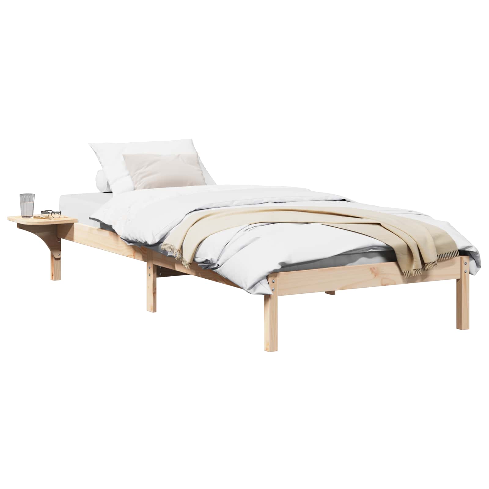 Krevetna konstrukcija Prirodna 90 x 200 cm Čvrsto borovo drvo
