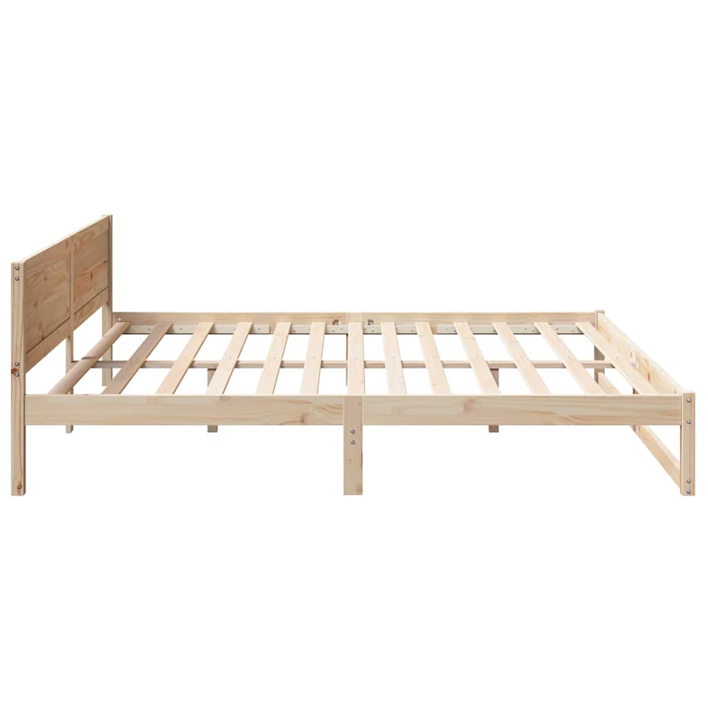 Krevetna konstrukcija Prirodna 200 x 200 cm Čvrsto borovo drvo