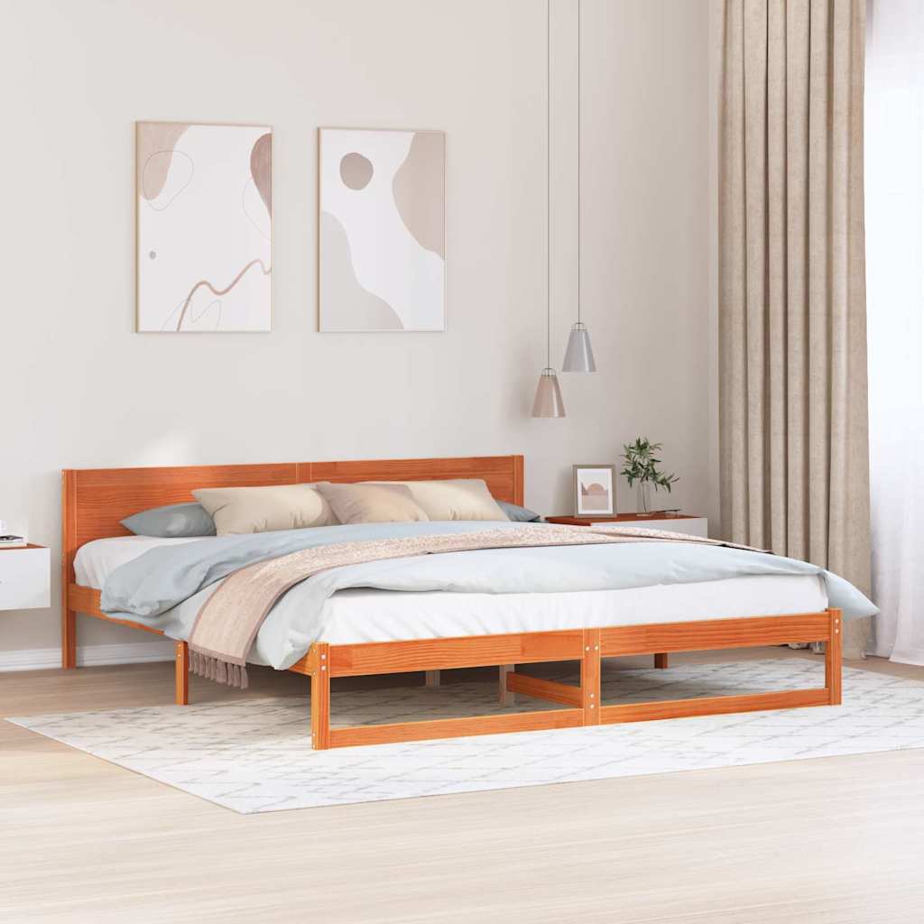Krevetna konstrukcija s uzglavljem Vosak smeđa 200 x 200 cm