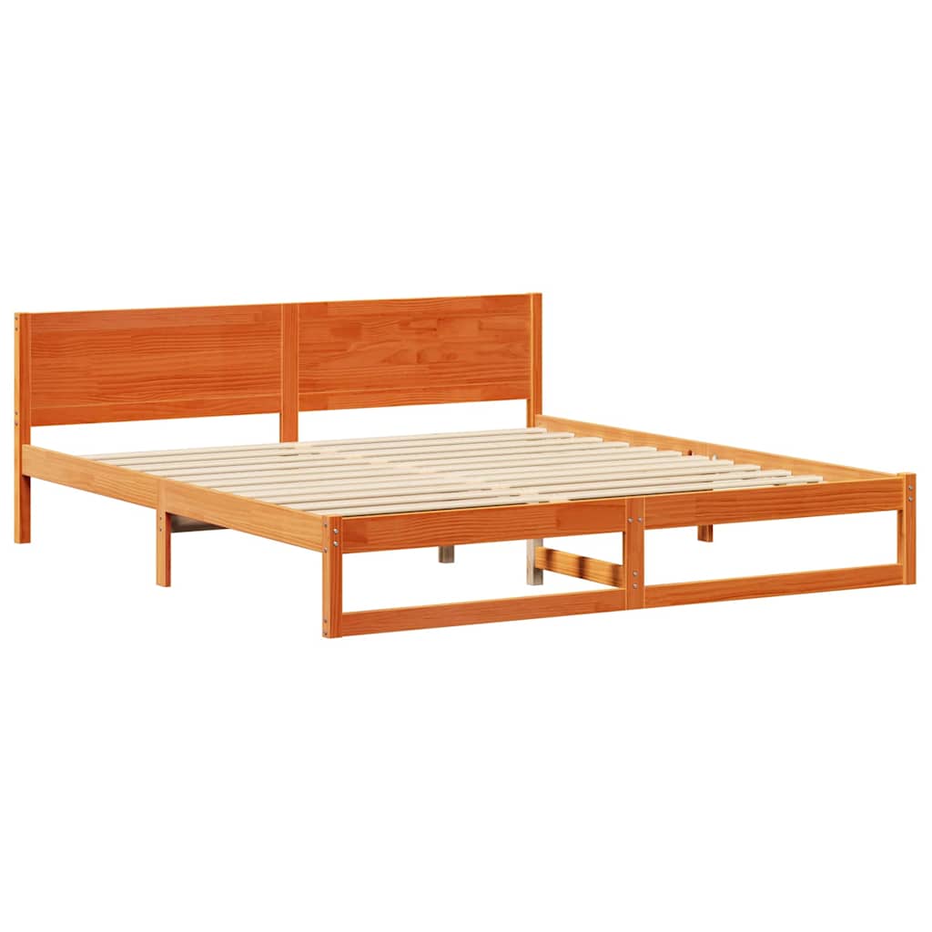 Krevetna konstrukcija s uzglavljem Vosak smeđa 200 x 200 cm