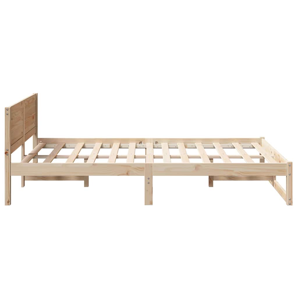 Krevetna konstrukcija Prirodna 120 x 190 cm Čvrsto borovo drvo
