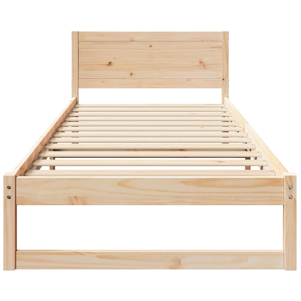 Krevetna konstrukcija Prirodna 90 x 200 cm Čvrsto borovo drvo