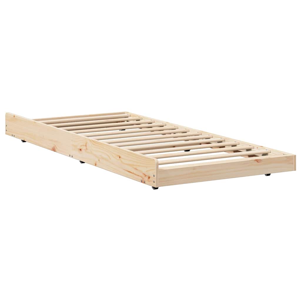 Krevetna konstrukcija Prirodna 75 x 190 cm Čvrsto borovo drvo