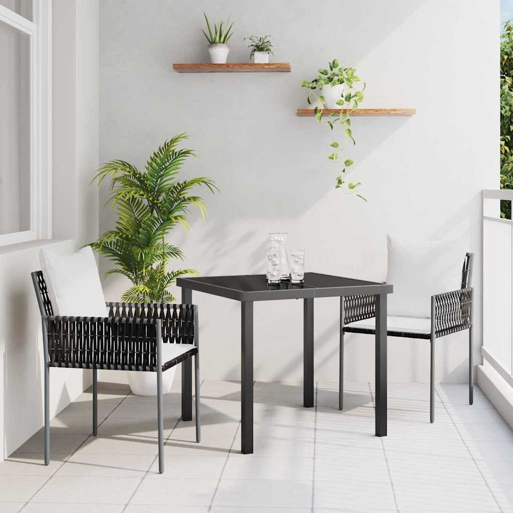 Vrtni set za objed 3 pcs Smeđa i crna PE ratan