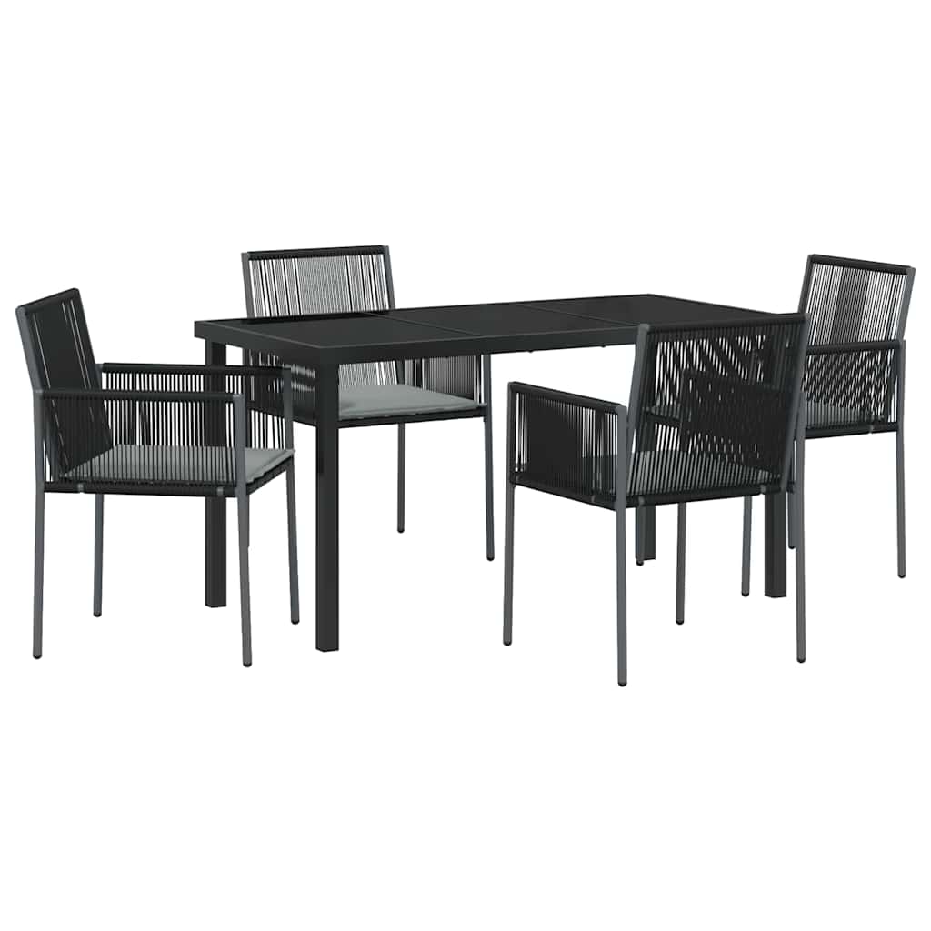 Vrtni set za objed 5 pcs Crna PE ratan