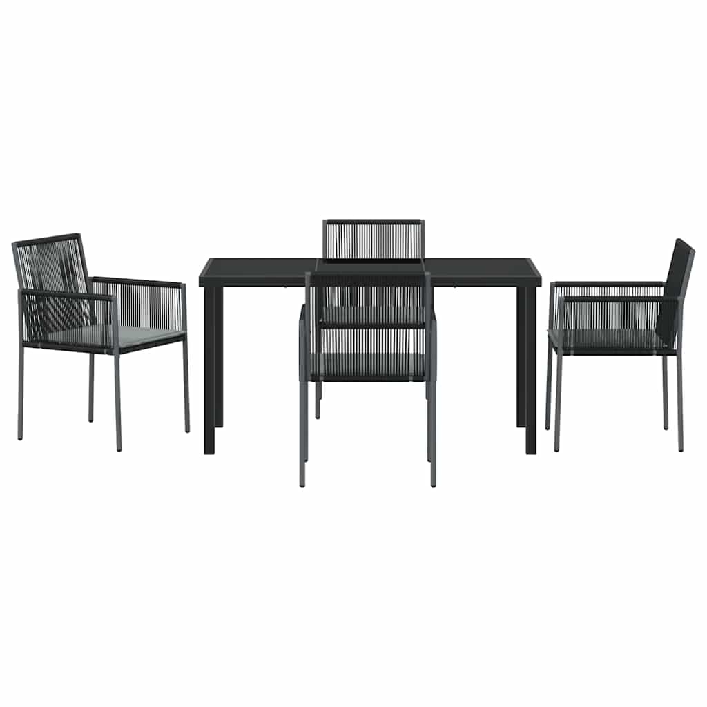 Vrtni set za objed 5 pcs Crna PE ratan