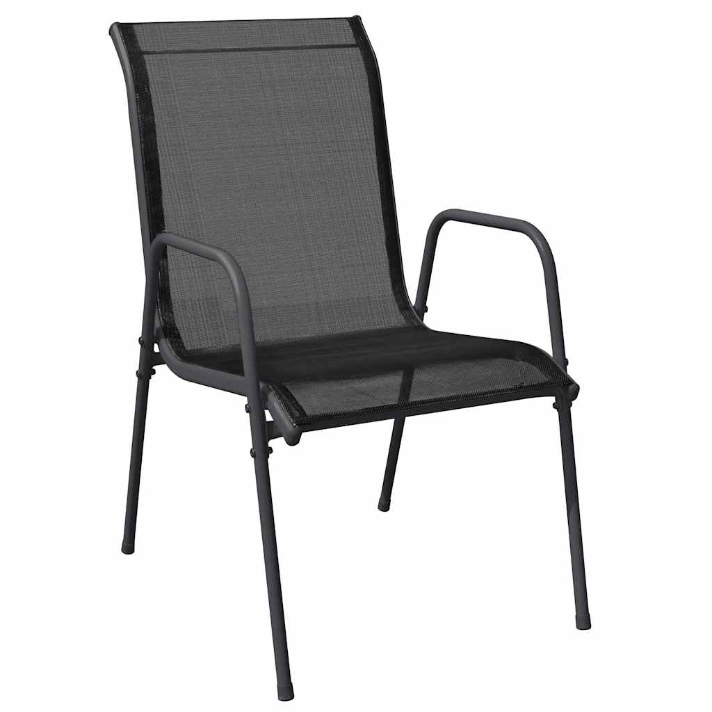 Vrtni set za objed 5 pcs Crna Čelik s prahom premazan