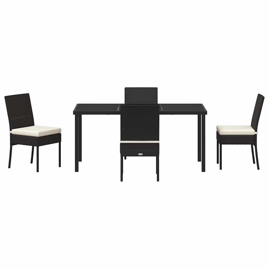Vrtni set za objed 5 pcs Crna Čelik s prahom premazan