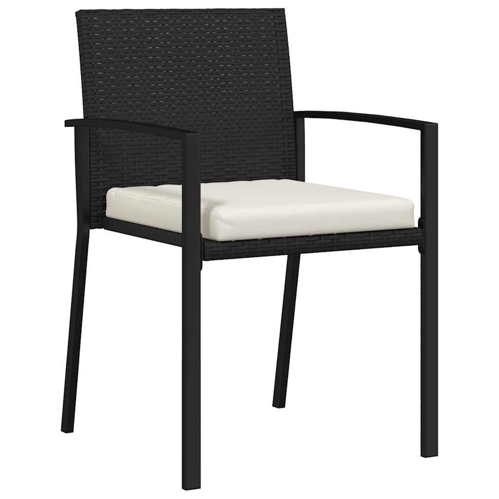 Vrtni set za objed 7 pcs Crna Čelik s prahom premazan
