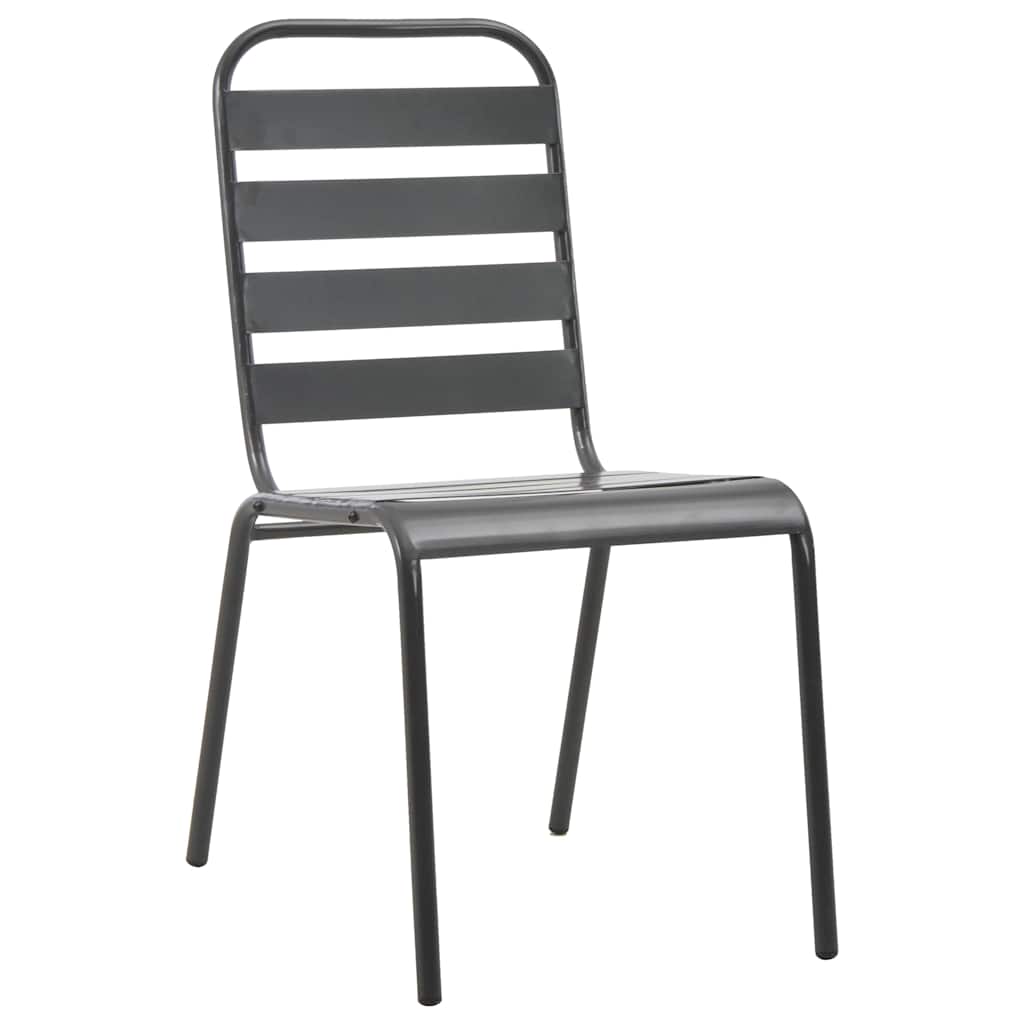Vrtni set za objed 7 pcs Antracit Čelik s prahom premazan
