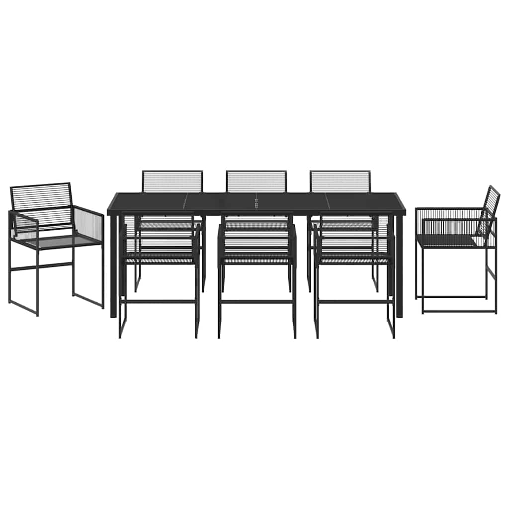 Vrtni set za objed 9 pcs Crna poliratan