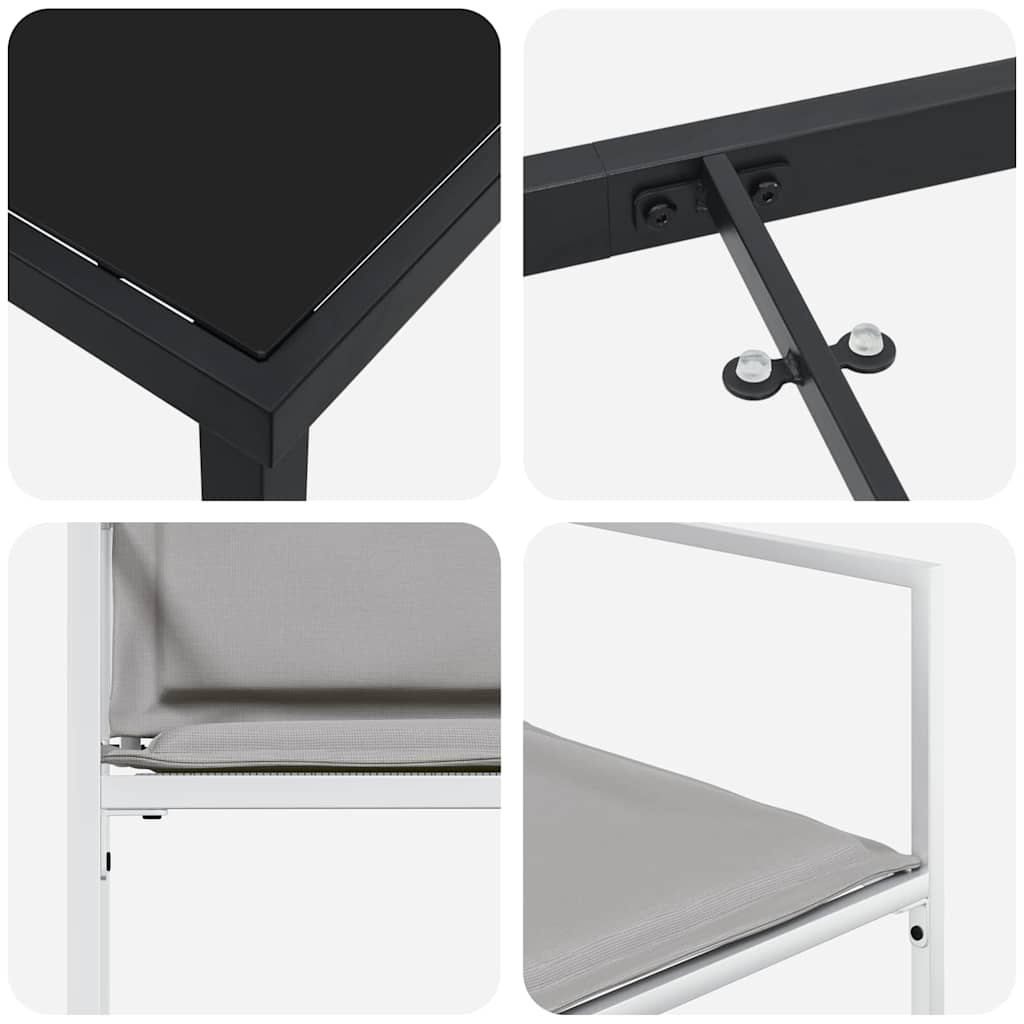 Vrtni set za objed 5 pcs Bijela 140 x 70 x 73 cm