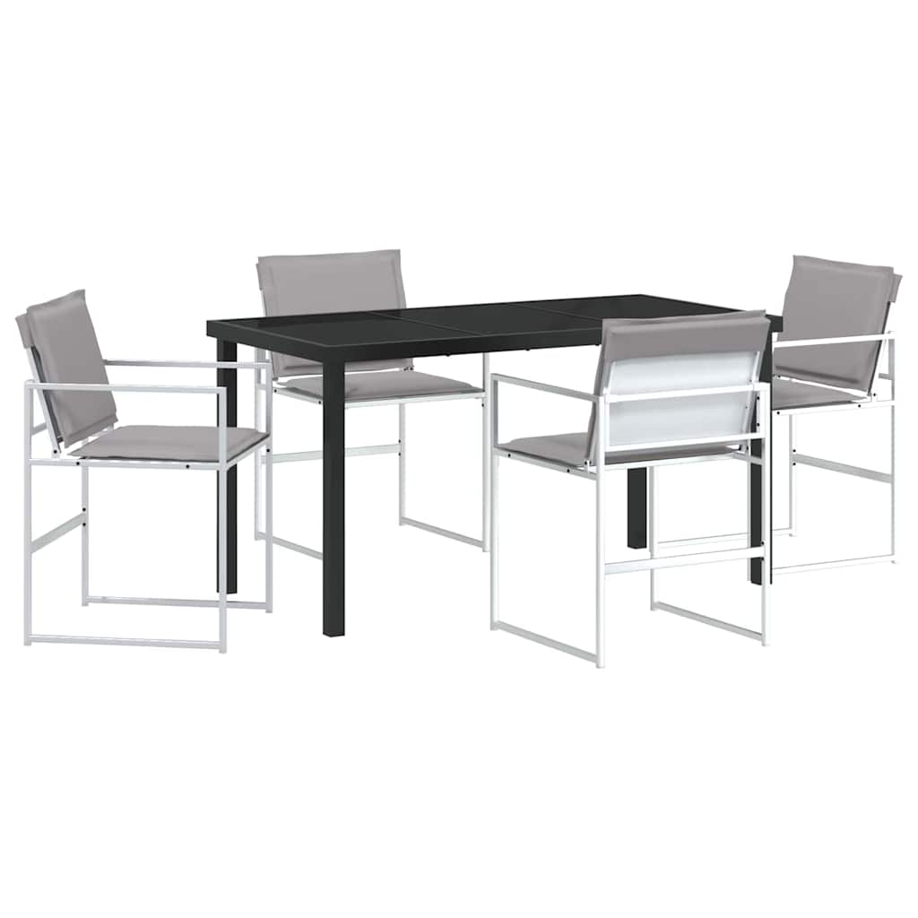 Vrtni set za objed 5 pcs Bijela 140 x 70 x 73 cm