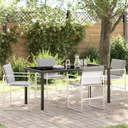 Vrtni set za objed 5 pcs Bijela 160 x 80 x 73 cm