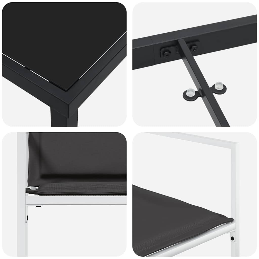 Vrtni set za objed 5 pcs Bijela 140 x 70 x 73 cm