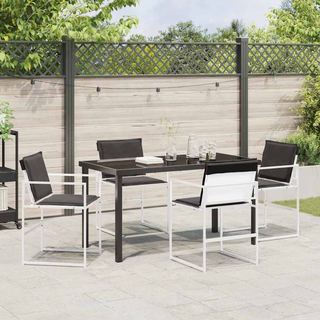 Vrtni set za objed 5 pcs Bijela 140 x 70 x 73 cm