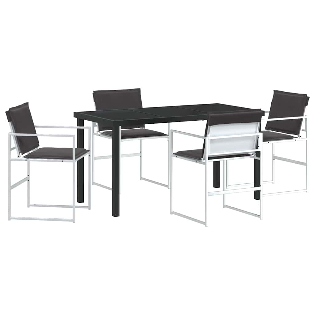 Vrtni set za objed 5 pcs Bijela 140 x 70 x 73 cm