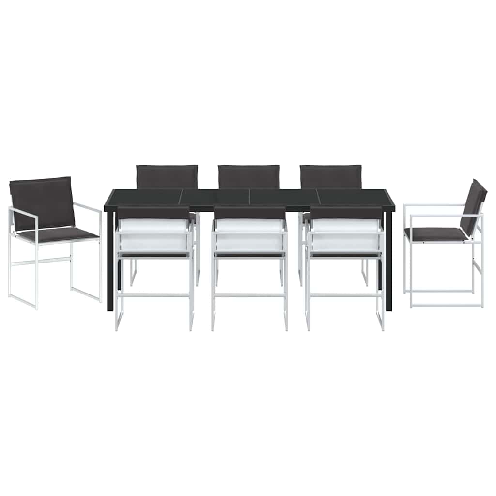 Vrtni set za objed 9 pcs Bijela 200 x 80 x 73 cm