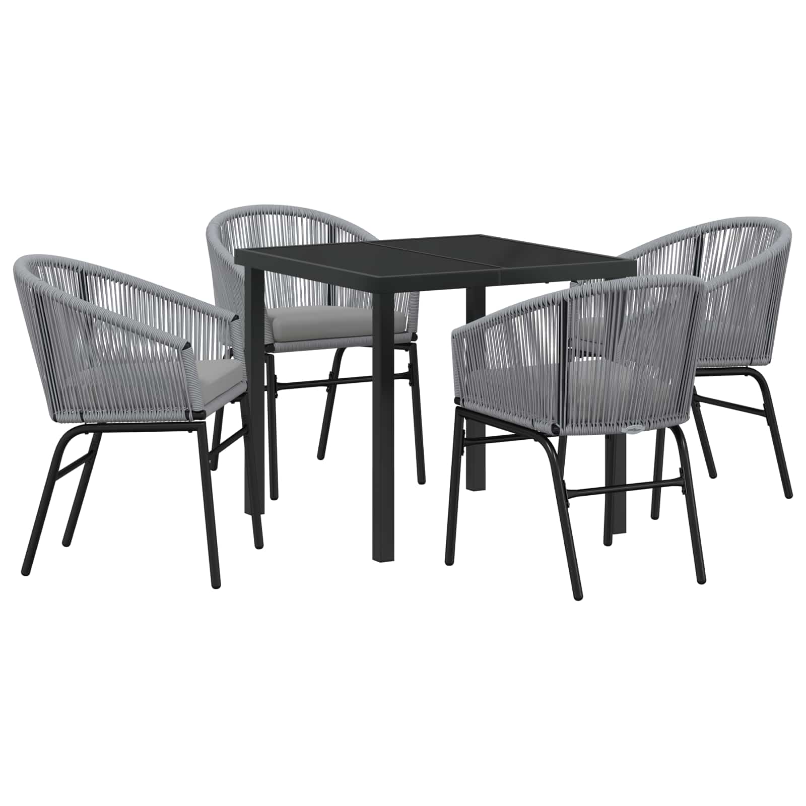 Vrtni set za objed 5 pcs Antracit Čelik s prahom premazan
