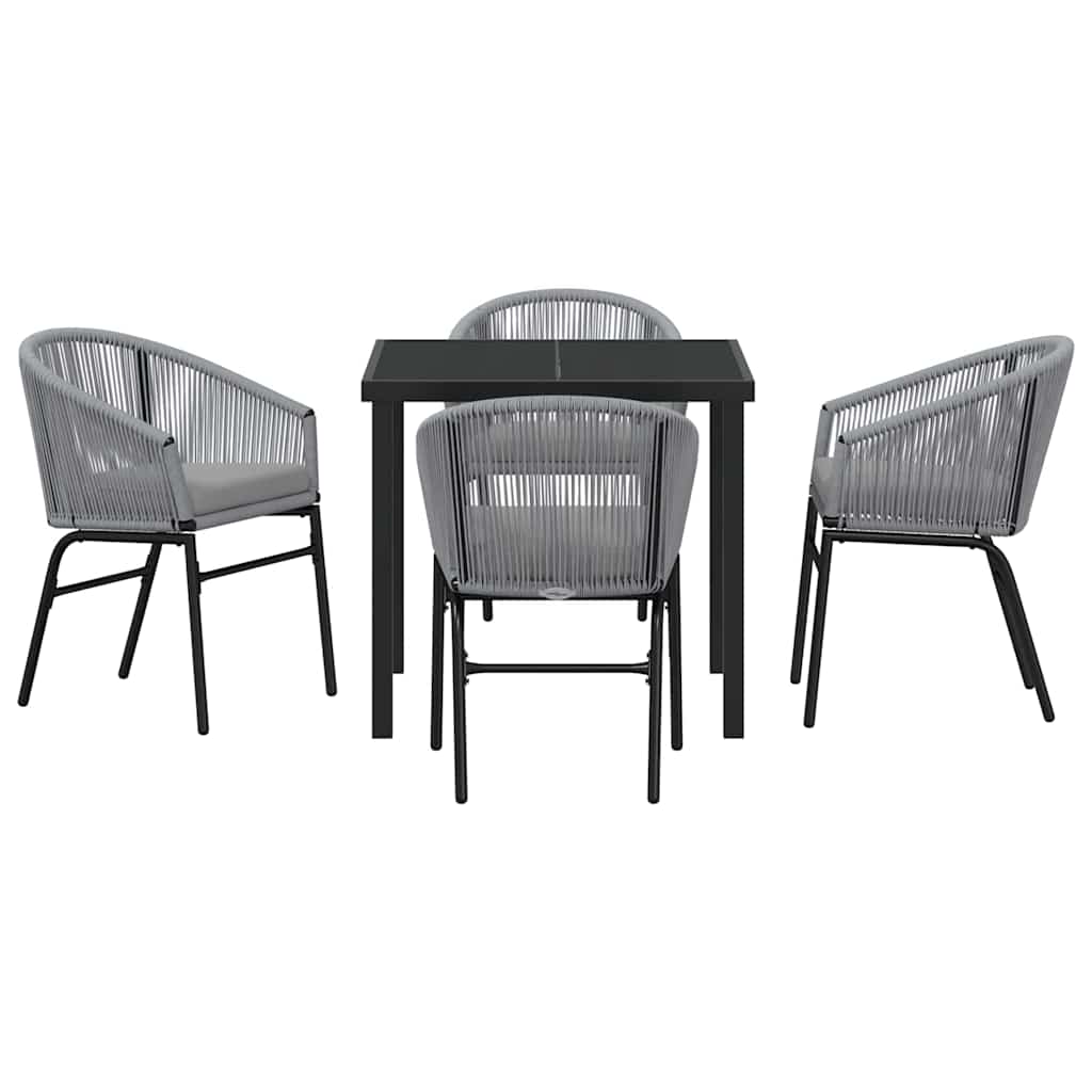 Vrtni set za objed 5 pcs Antracit Čelik s prahom premazan
