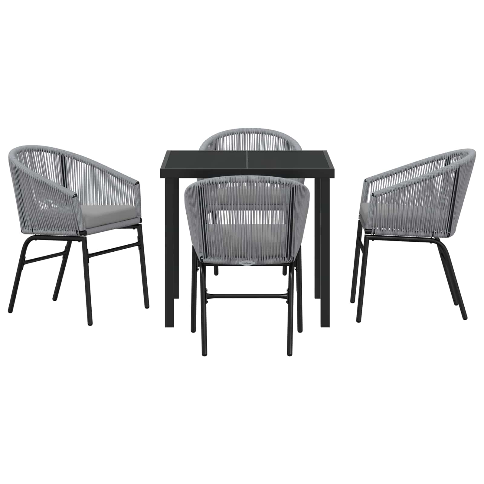 Vrtni set za objed 5 pcs Antracit Čelik s prahom premazan