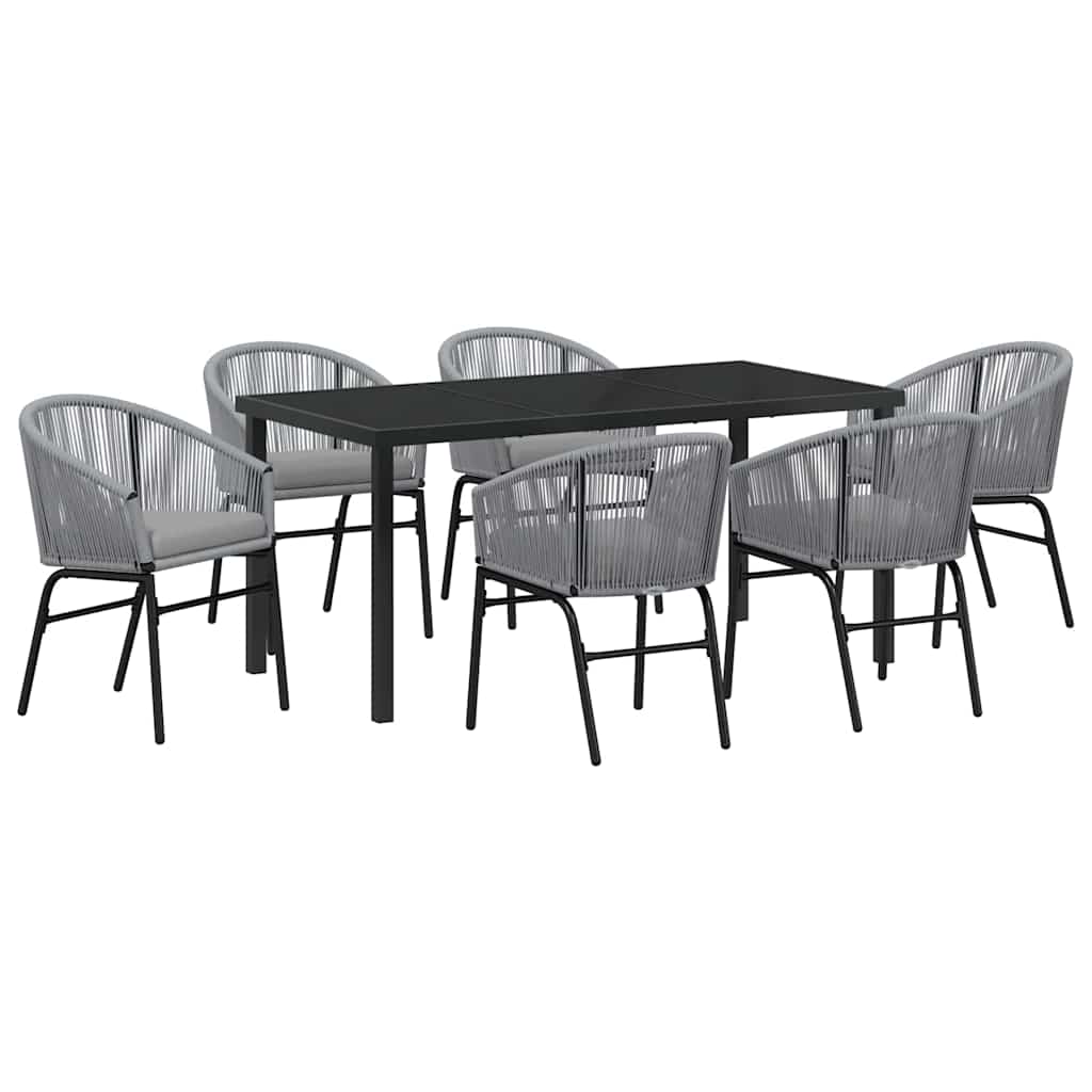 Vrtni set za objed 7 pcs Antracit Čelik s prahom premazan