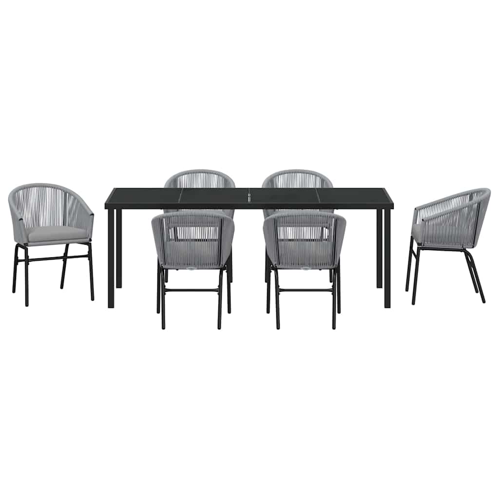 Vrtni set za objed 7 pcs Antracit Čelik s prahom premazan