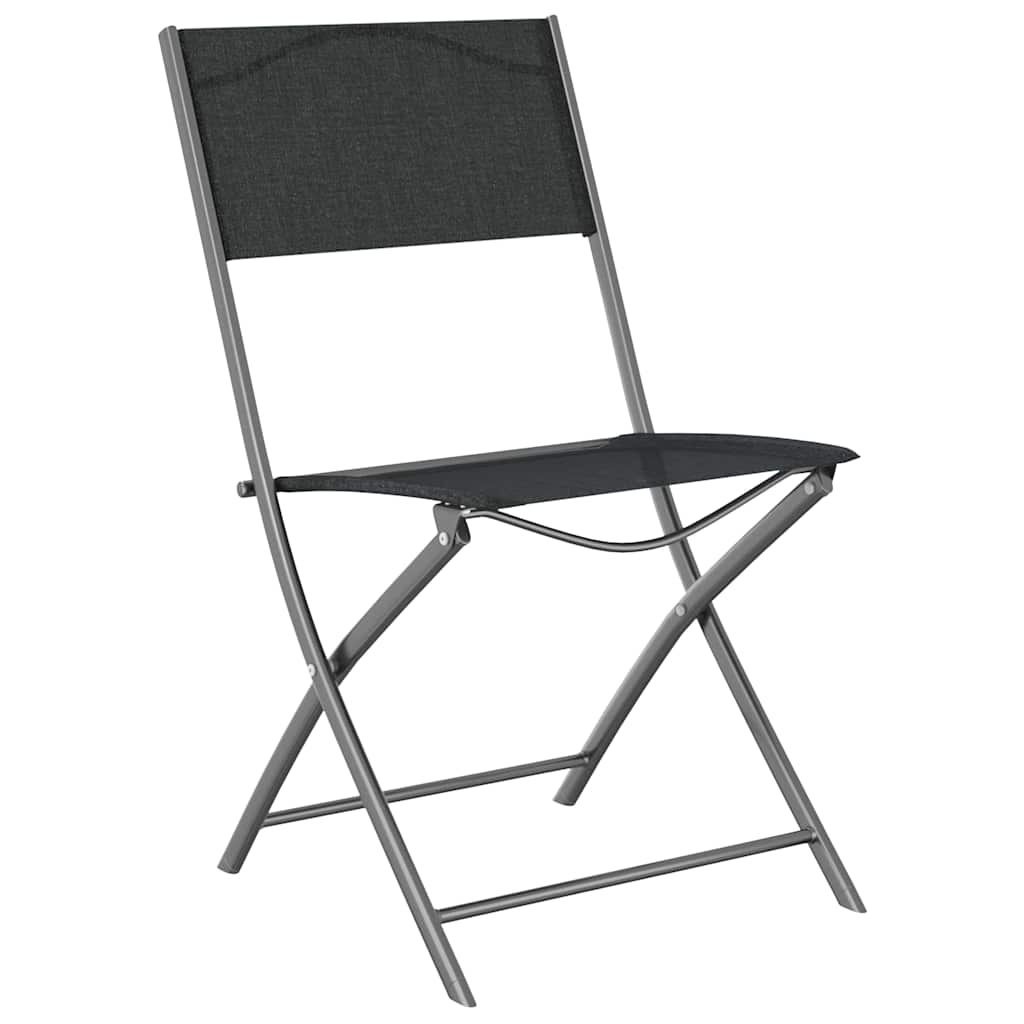 Vrtni set za objed 7 pcs Crna Čelik s prahom premazan