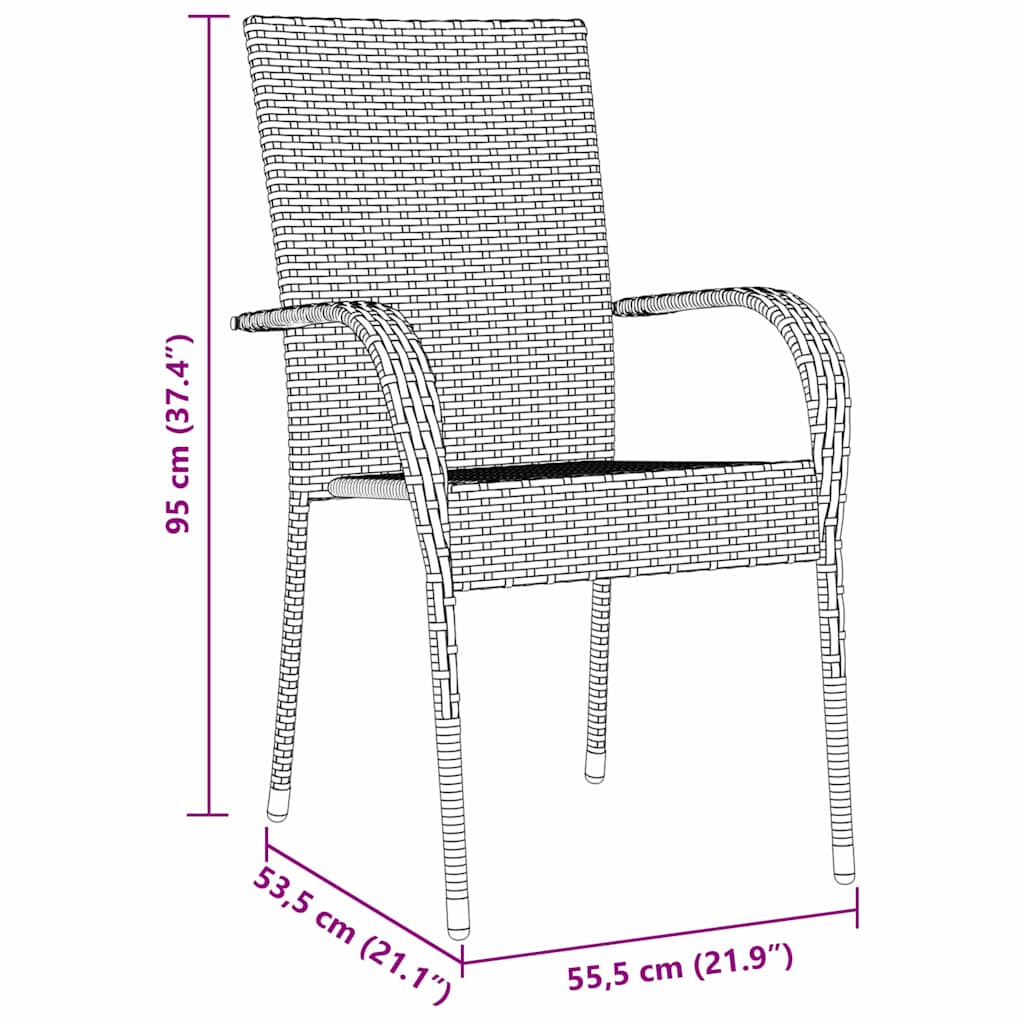 Vrtni set za objed 3 pcs Siva Čelik s prahom premazan