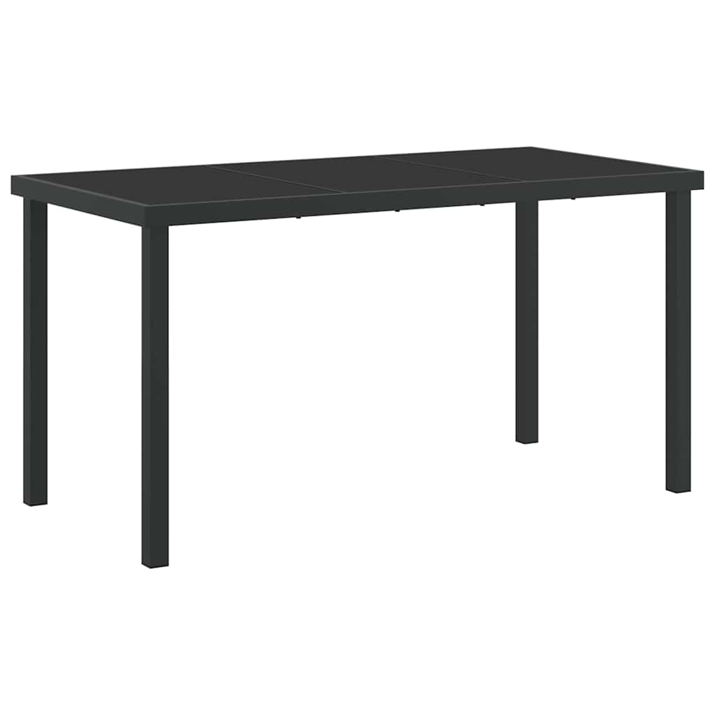 Vrtni set za objed 5 pcs Siva Čelik s prahom premazan
