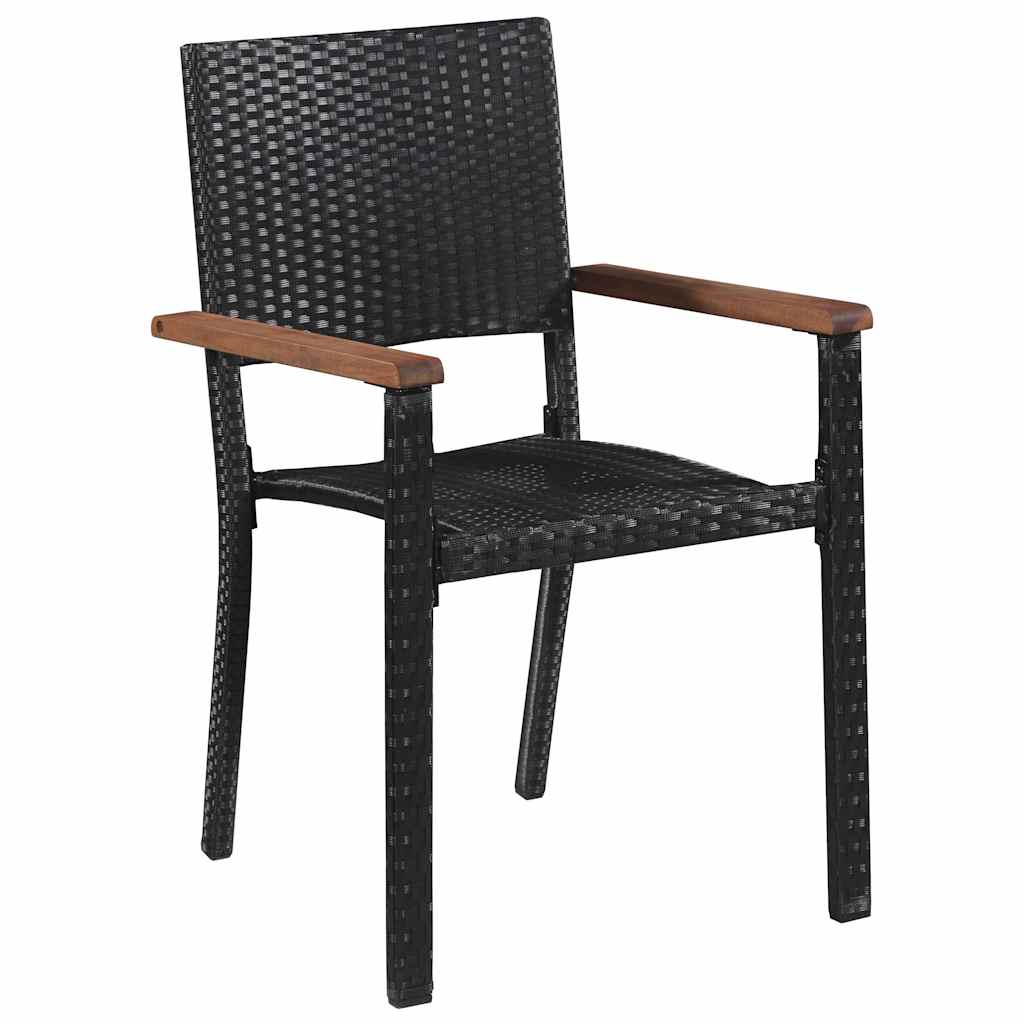 Vrtni set za objed 3 pcs Crna Čelik s prahom premazan