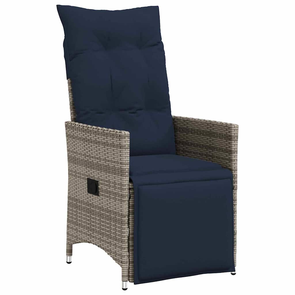 Set stola i stolica s jastukom 5 pcs Siva PE ratan