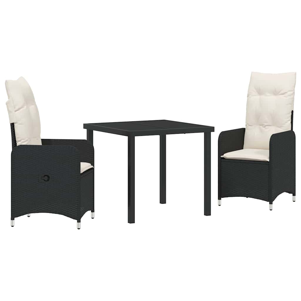Vrtni set za objed 3 pcs Crna poliratan