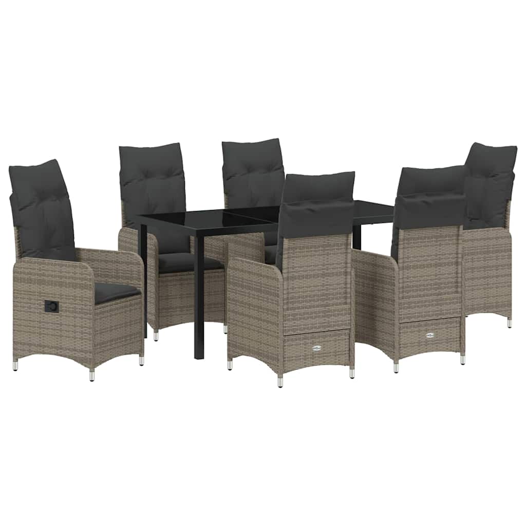 Vrtni set za objed 7 pcs Siva poliratan