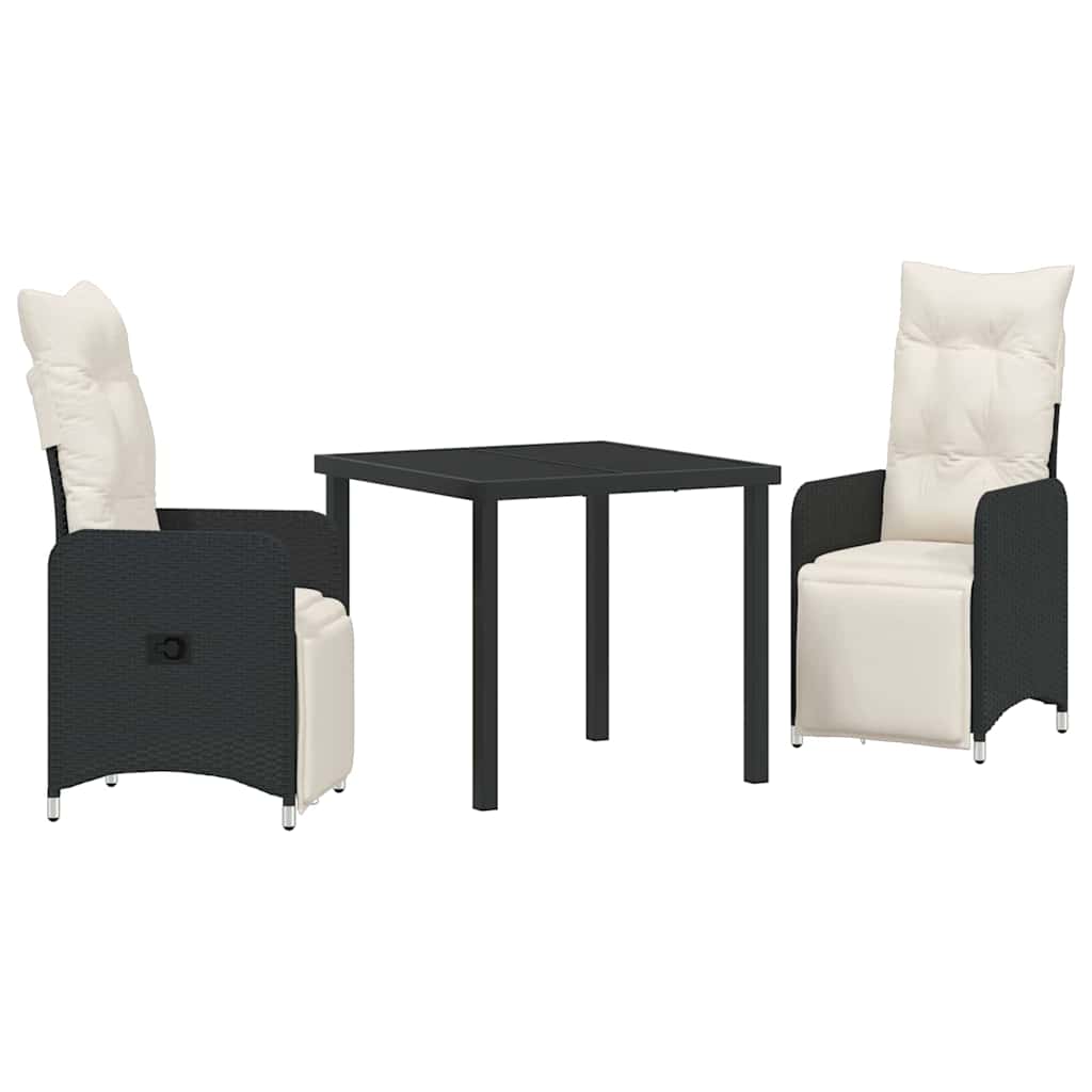 Vrtni set za objed 3 pcs Crna poliratan